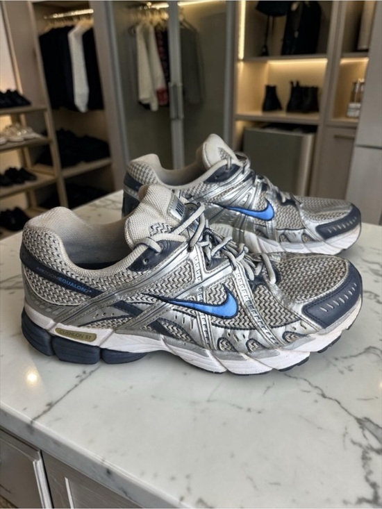 Nike Other - Nike Air Zoom Equalon 2 Cushlon ST Running Shoes Metallic Silver Blue Size 9.5